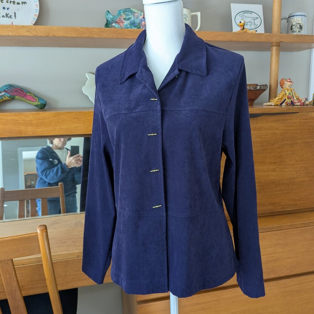 Luxe Look, Soft Feel: MHM Melissa Harper UltraSuede Jacket/Blazer - Deep Purple
